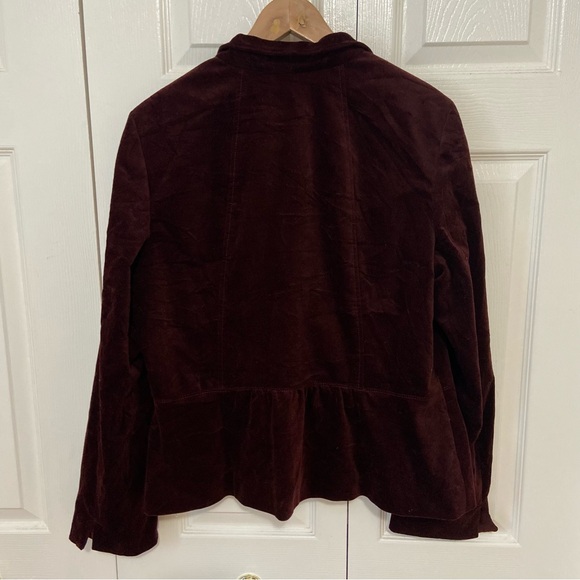 Talbots NWT Velvet Burgundy Brown Blazer Jacket Size 16 - Picture 7 of 7